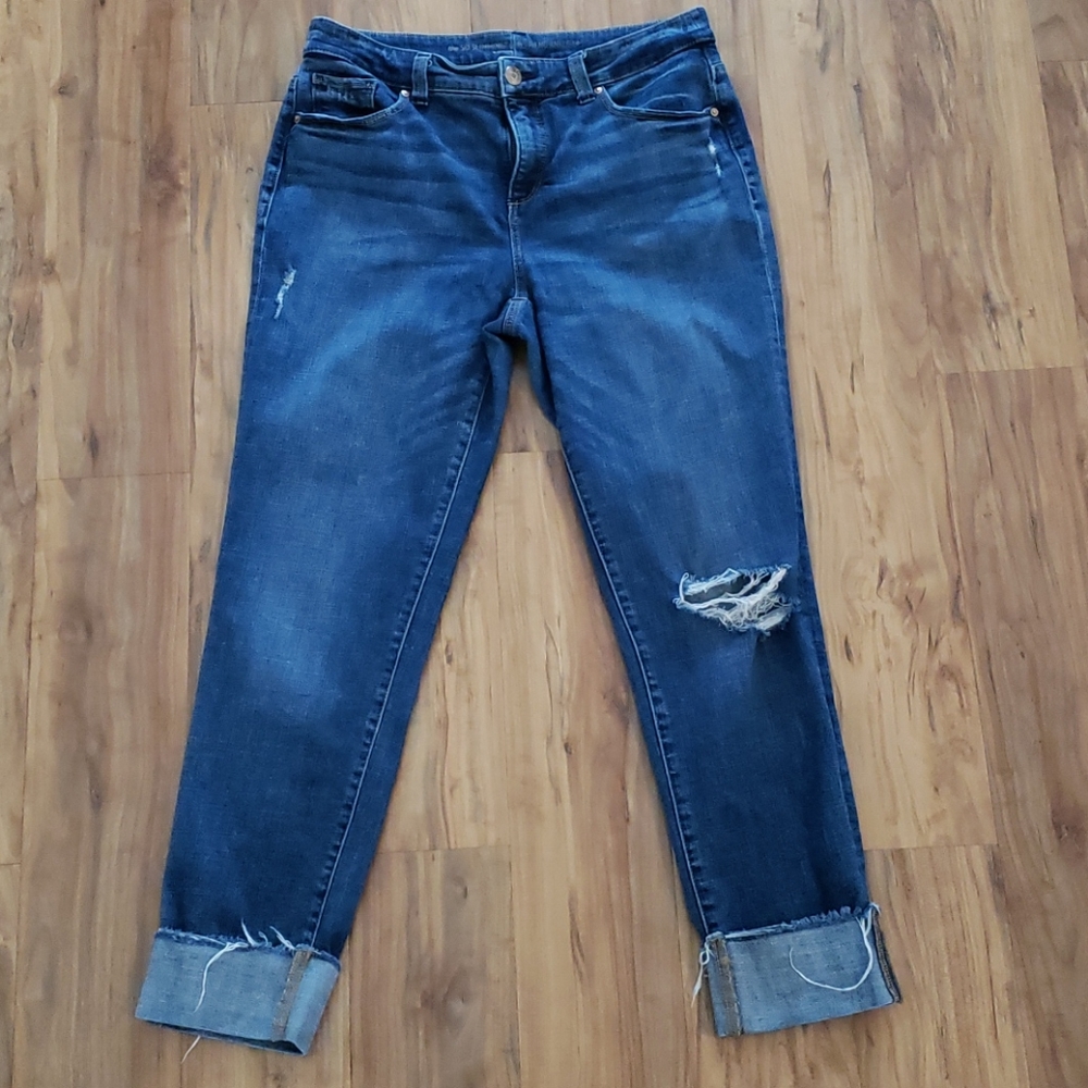 Chico's So Slimming Girlfriend Cuffed Ankle Jeans